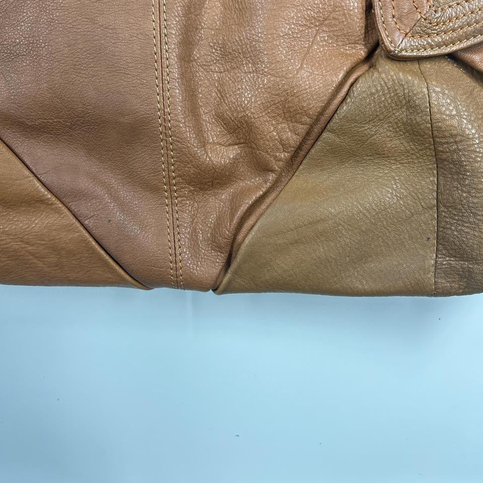 brown leather slouchy shoulder bag
