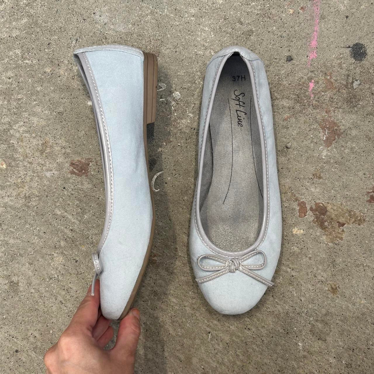 baby blue soft ballet pumps