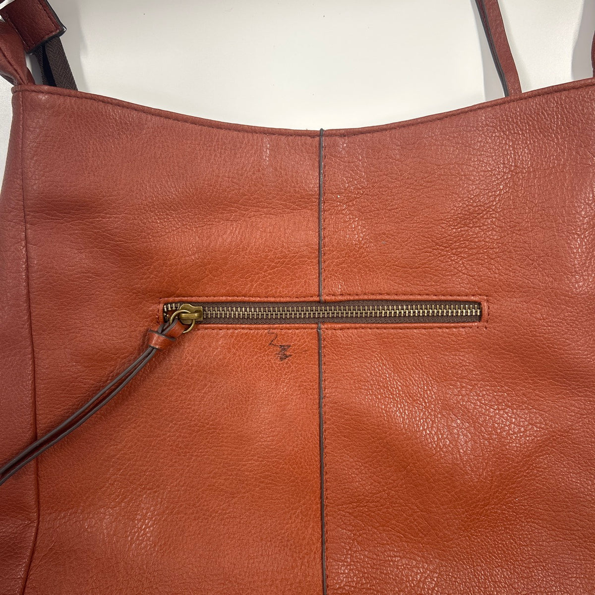 brown faux leather shoulder bag