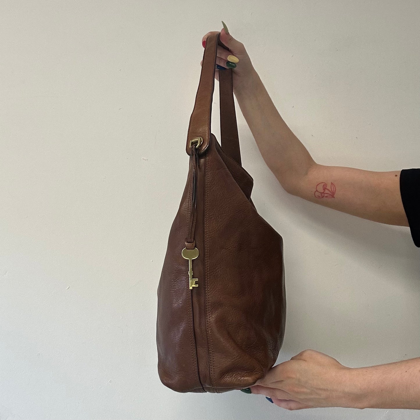 brown genuine leather shoulder bag