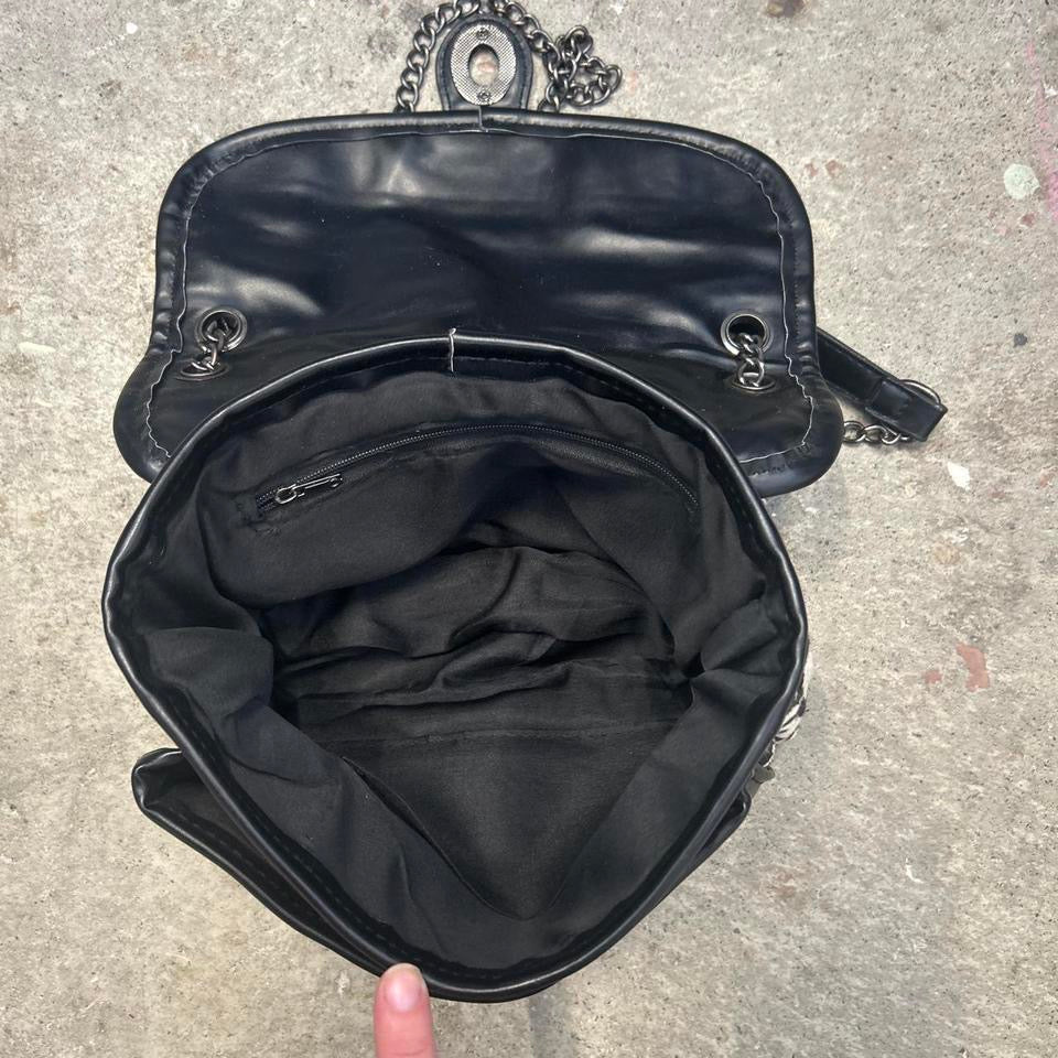 black and white zebra print shoulder bag