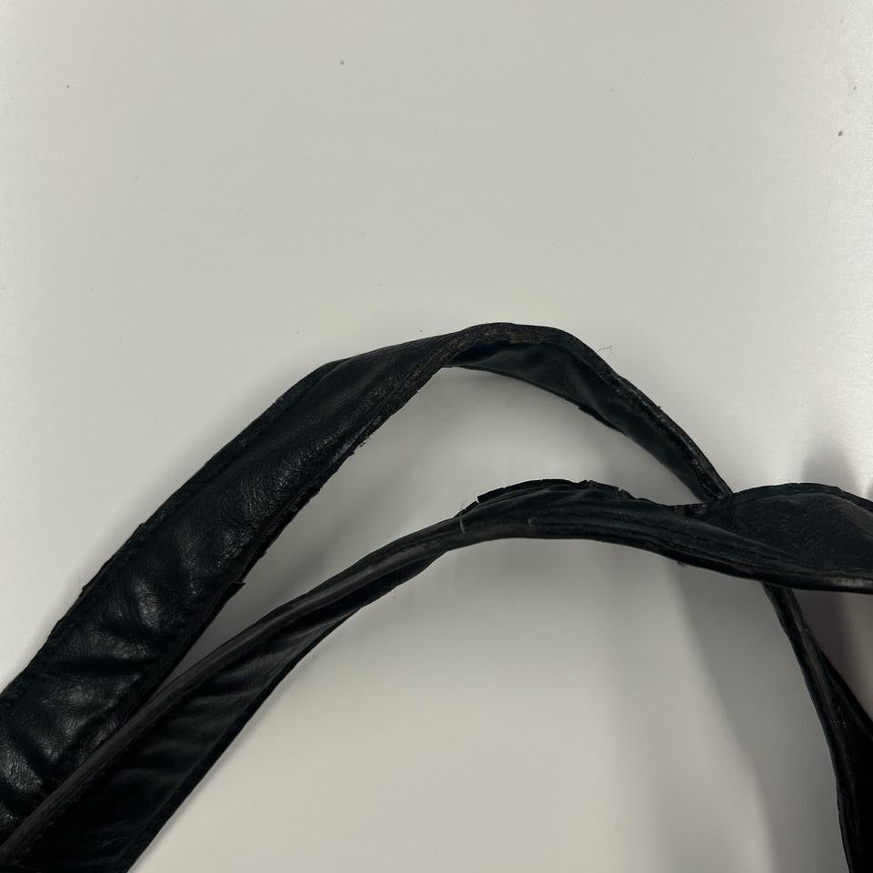 black leather buckle shoulder bag