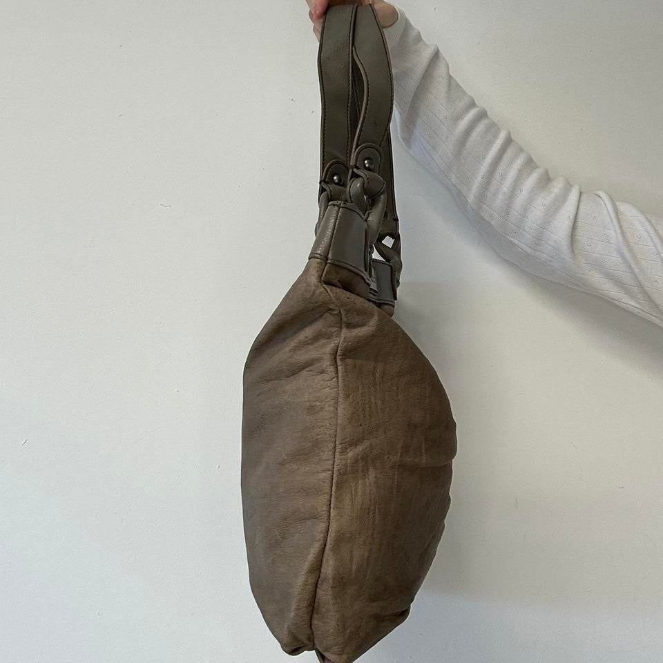 brown leather simply vera vera wang ruched shoulder bag