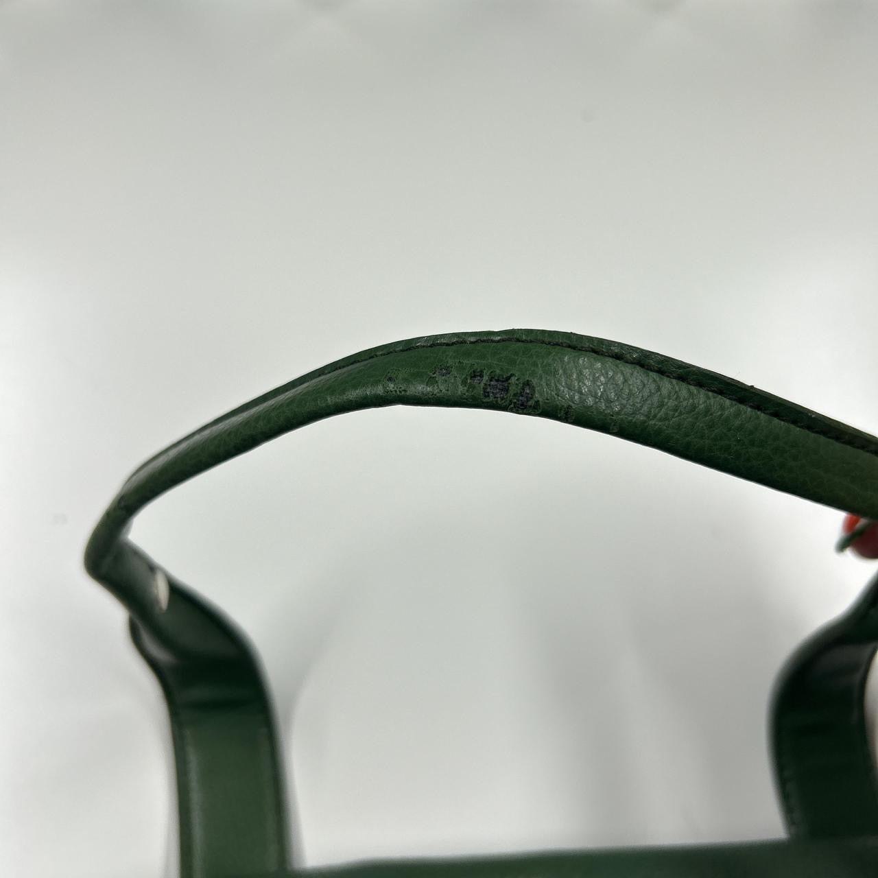 green genuine leather buckle shoulder bag