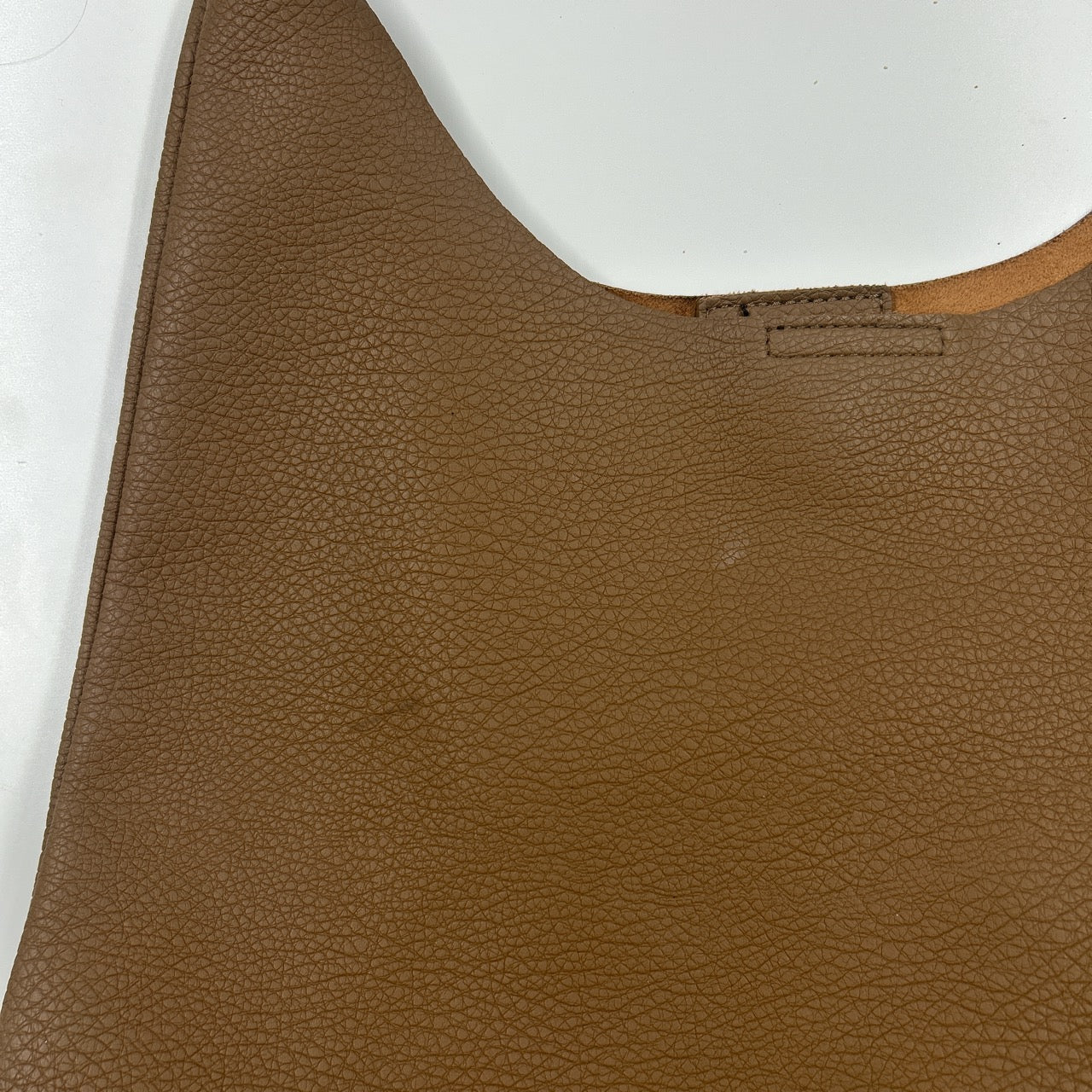 brown faux leather slouchy shoulder bag