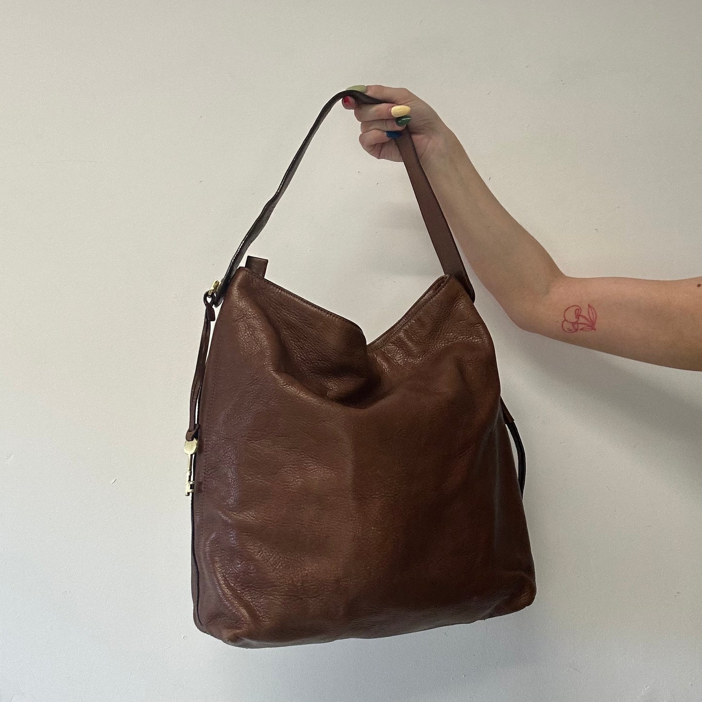 brown genuine leather shoulder bag