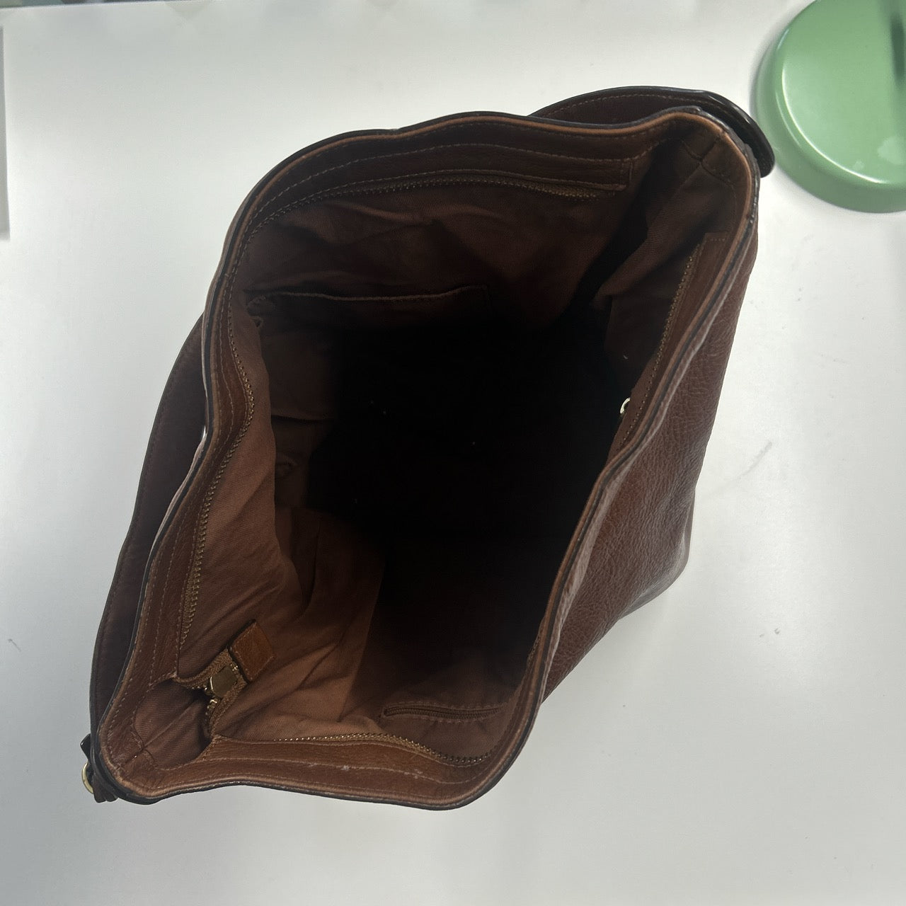 brown genuine leather shoulder bag