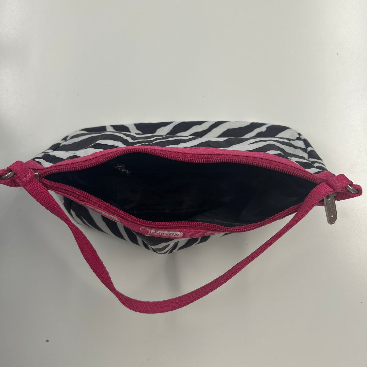 black and white zebra print canvas shoulder bag