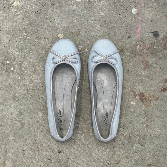 baby blue soft ballet pumps