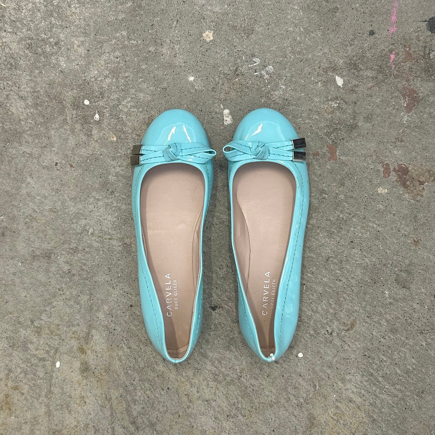 bright blue kurt geiger ballet flats