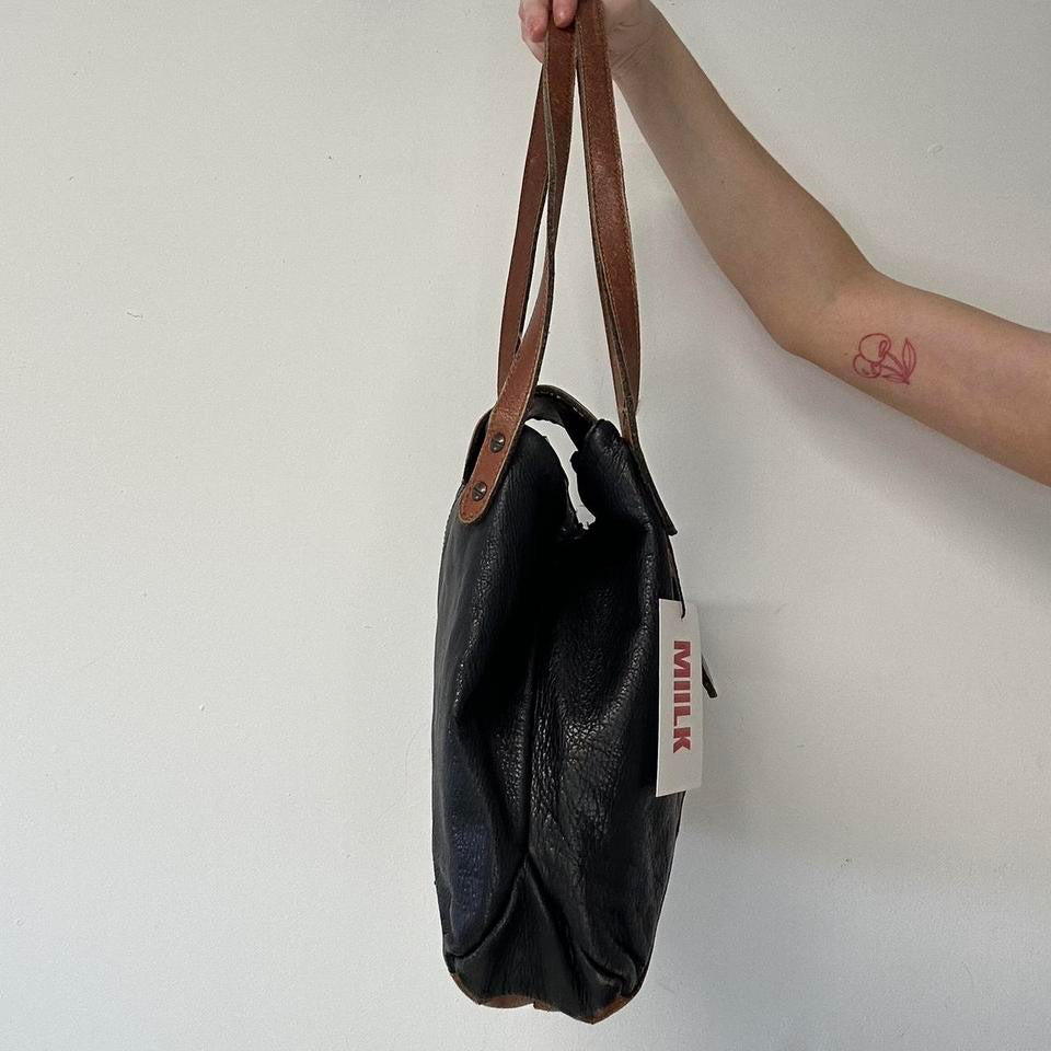 black and brown studded western shoulder bag