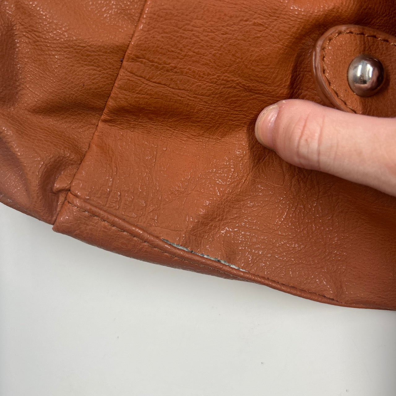 brown buckle faux leather shoulder bag