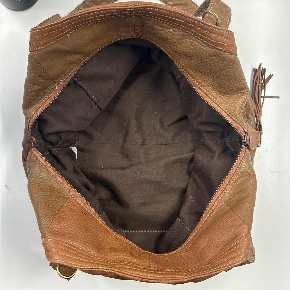 brown leather slouchy shoulder bag