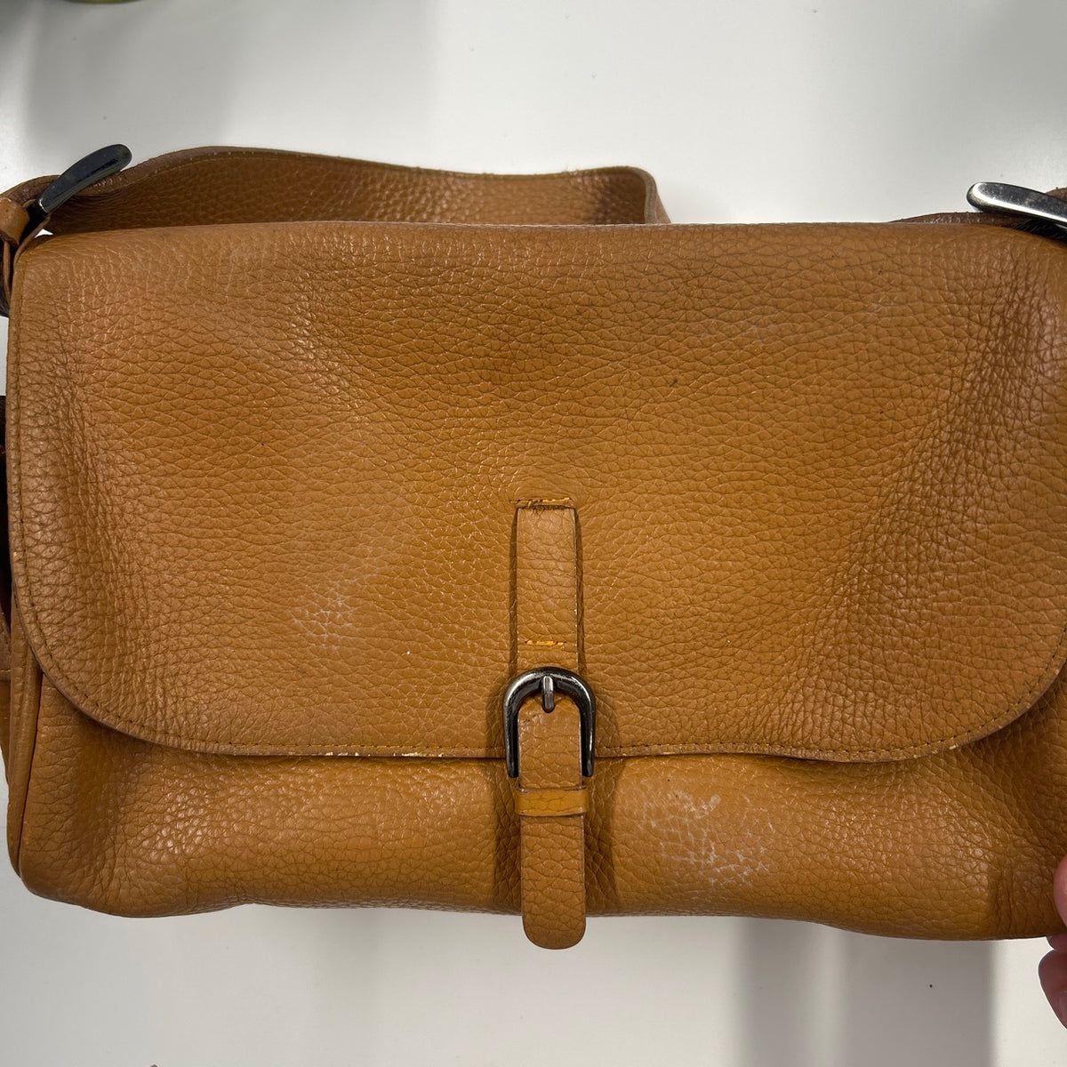brown faux leather shoulder bag