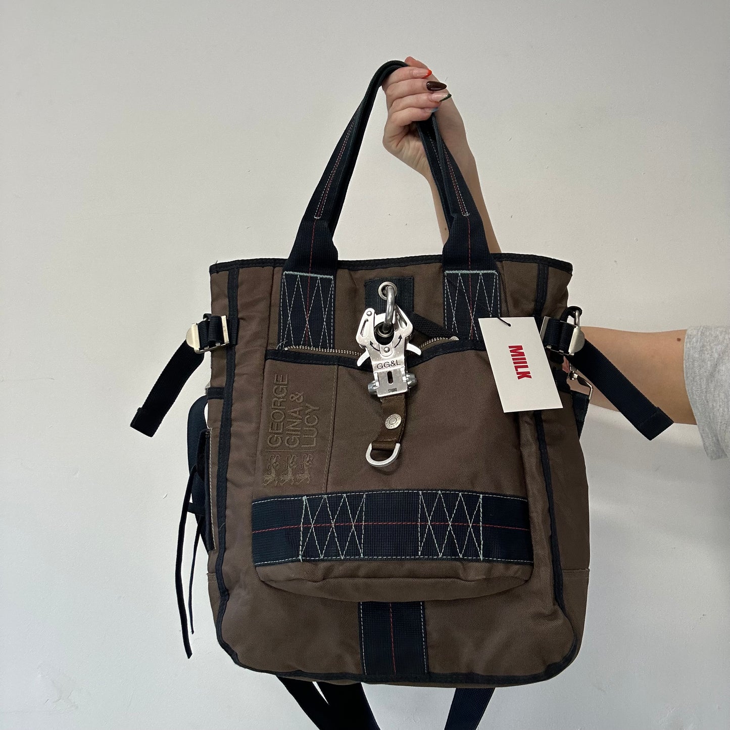 khaki and navy little sushi George Gina and Lucy shoulder bag