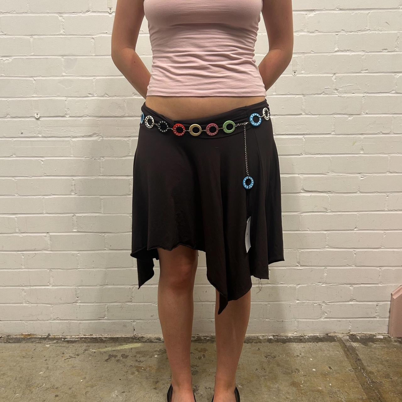 multicoloured polka dot circle belt