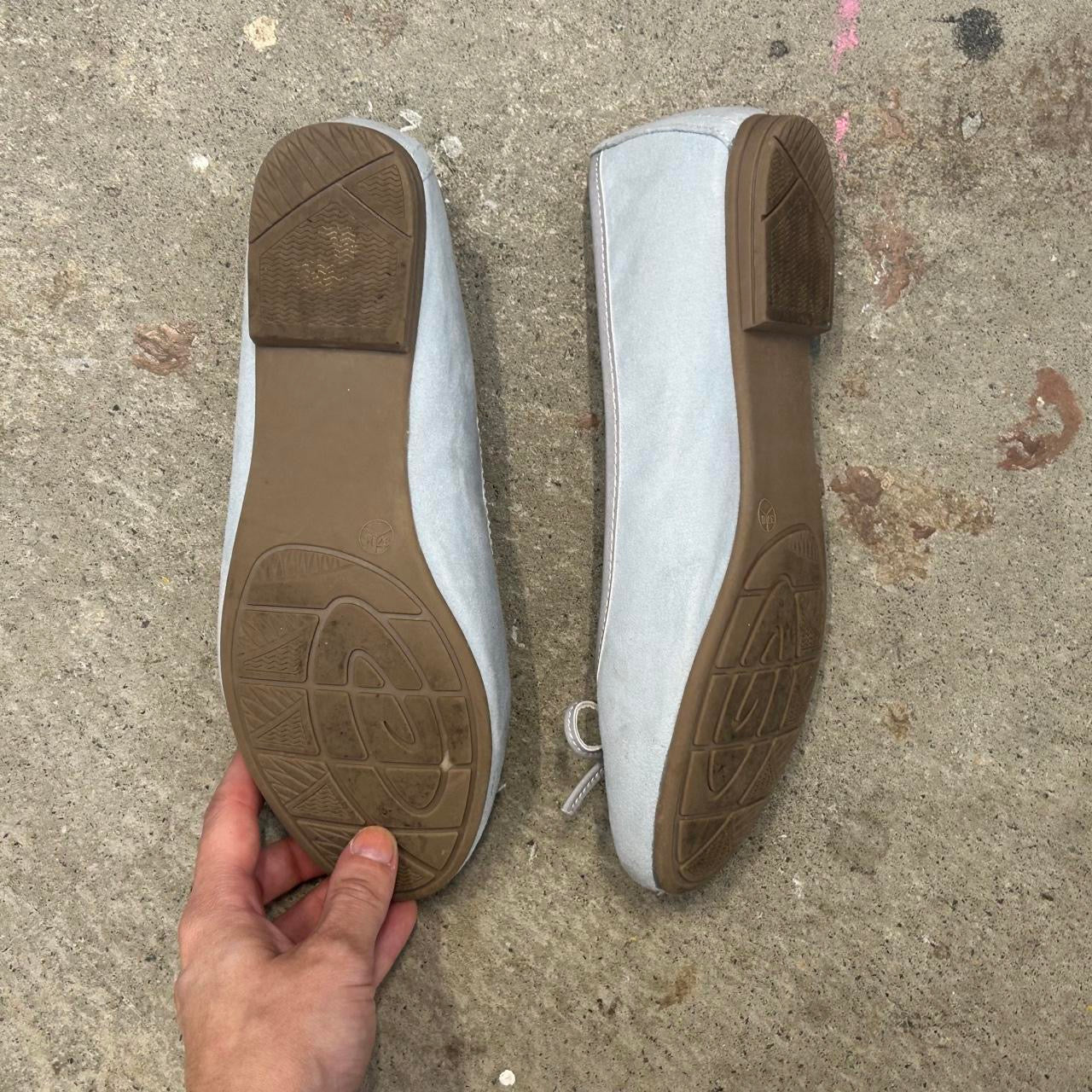 baby blue soft ballet pumps