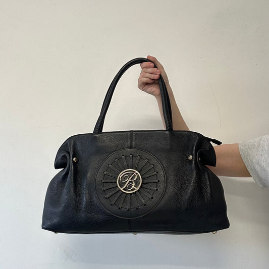 black large genuine leather shoulder bag