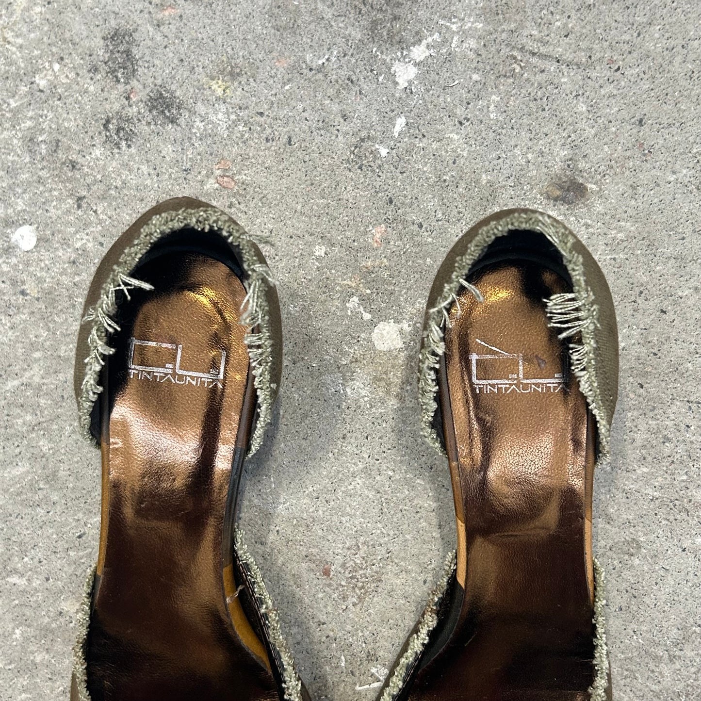 camouflage 2000s diamanté buckle mini heels