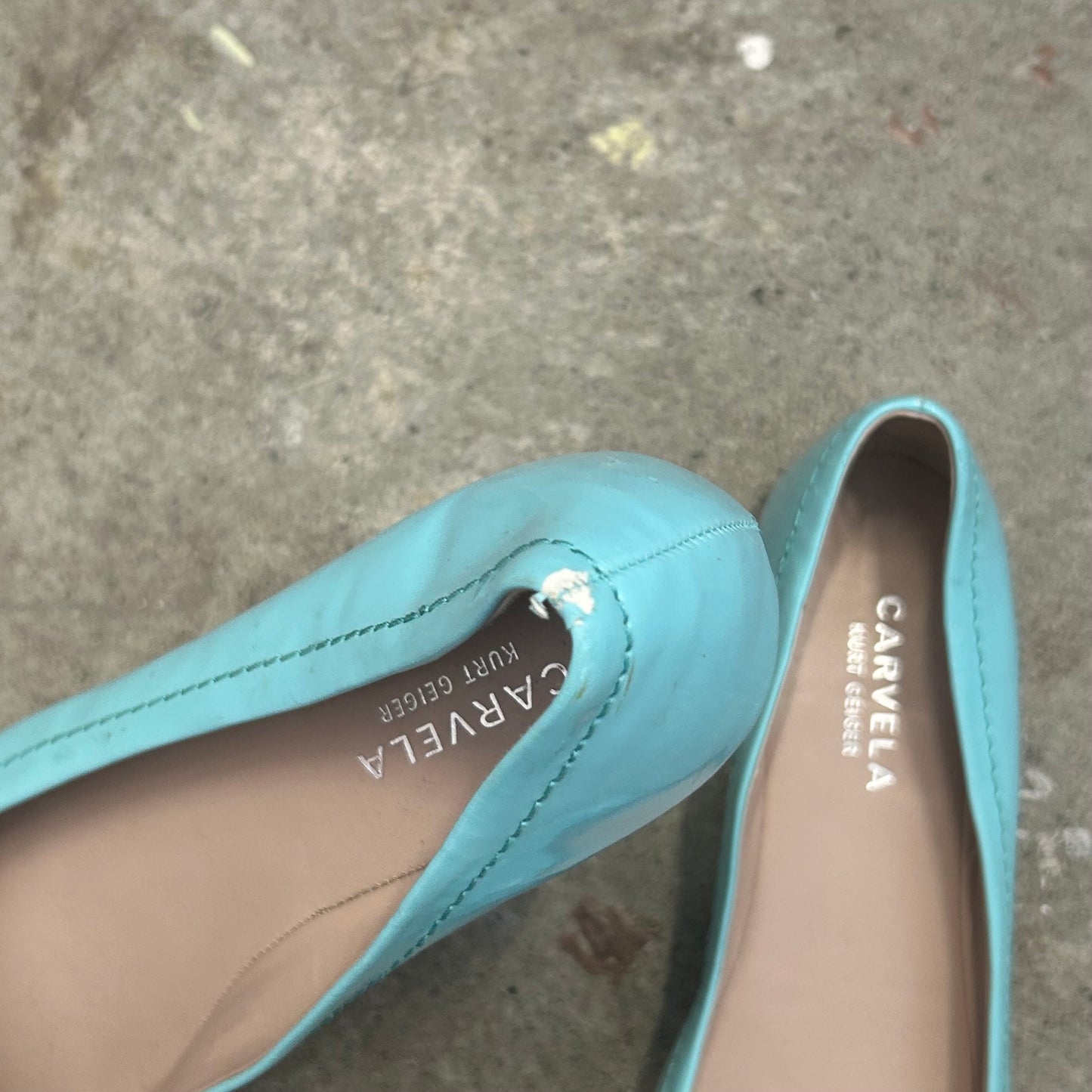 bright blue kurt geiger ballet flats