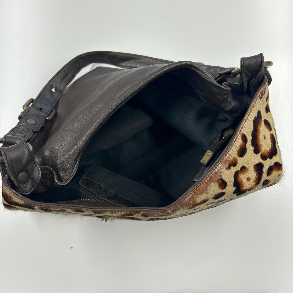 brown genuine leather cowhide shoulder bag