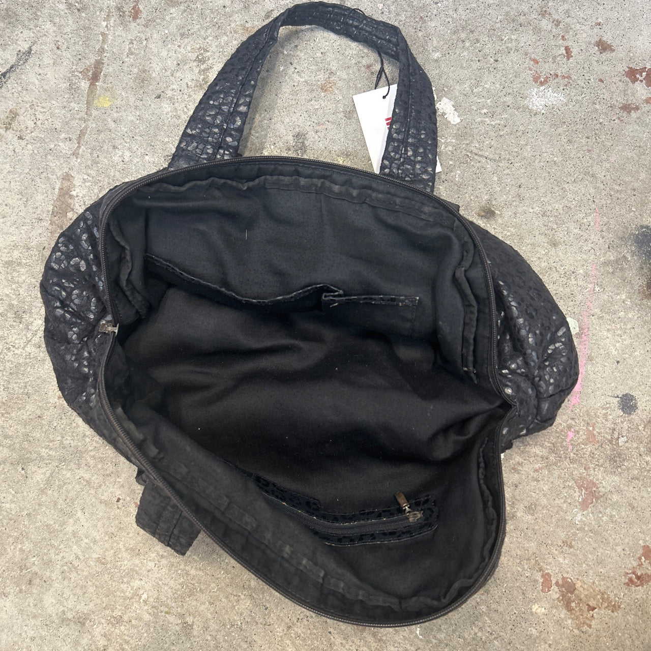 black leopard print shoulder bag