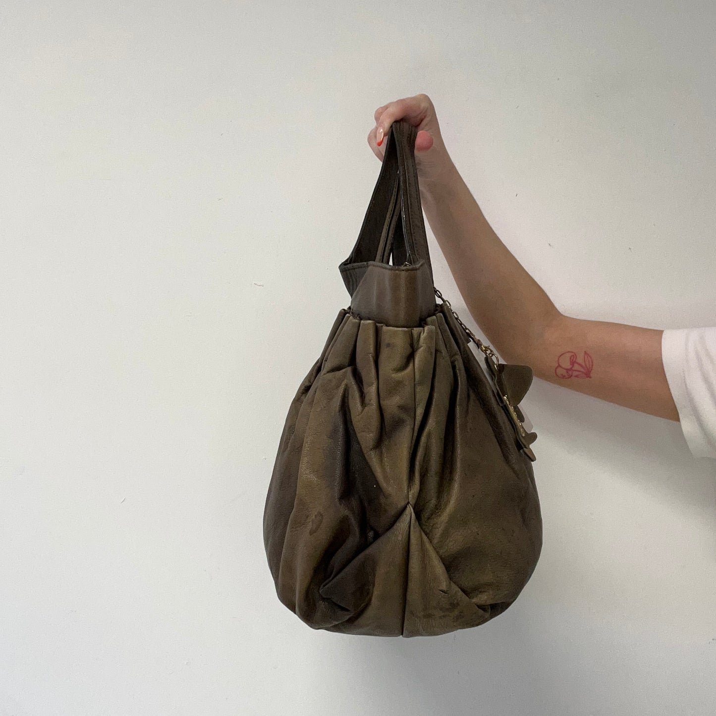 brown genuine leather shoulder bag