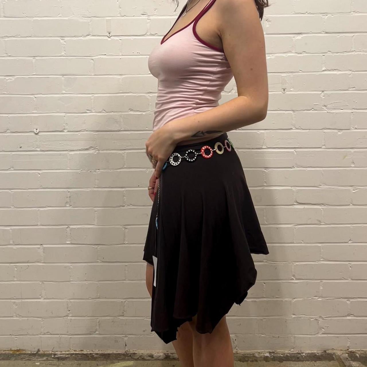 multicoloured polka dot circle belt