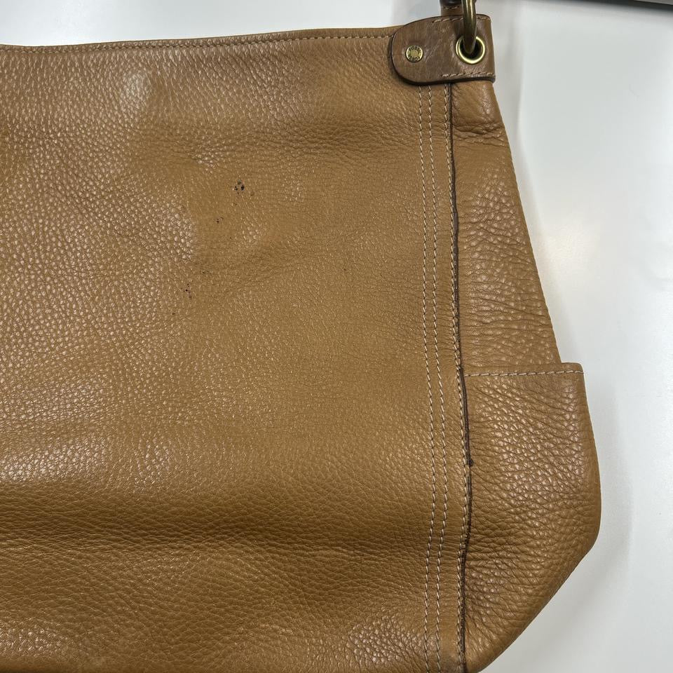 tanned leather shoulder bag
