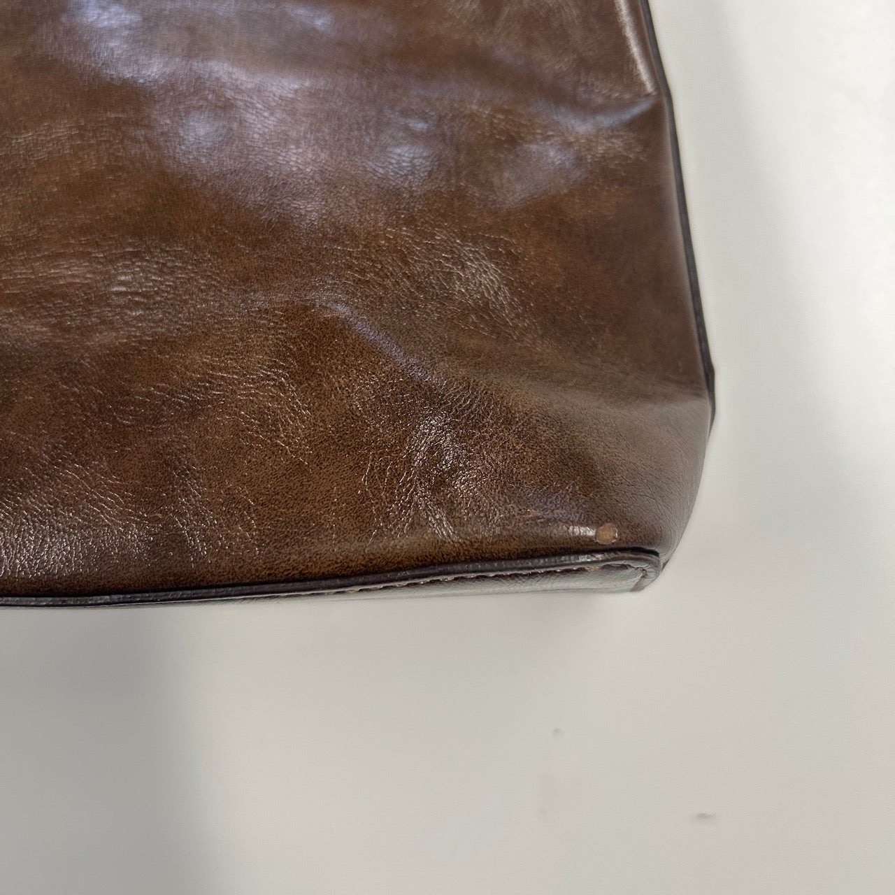 brown faux leather oversized buckle shoulder bag