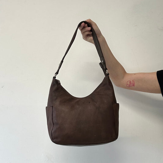 brown genuine leather shoulder bag