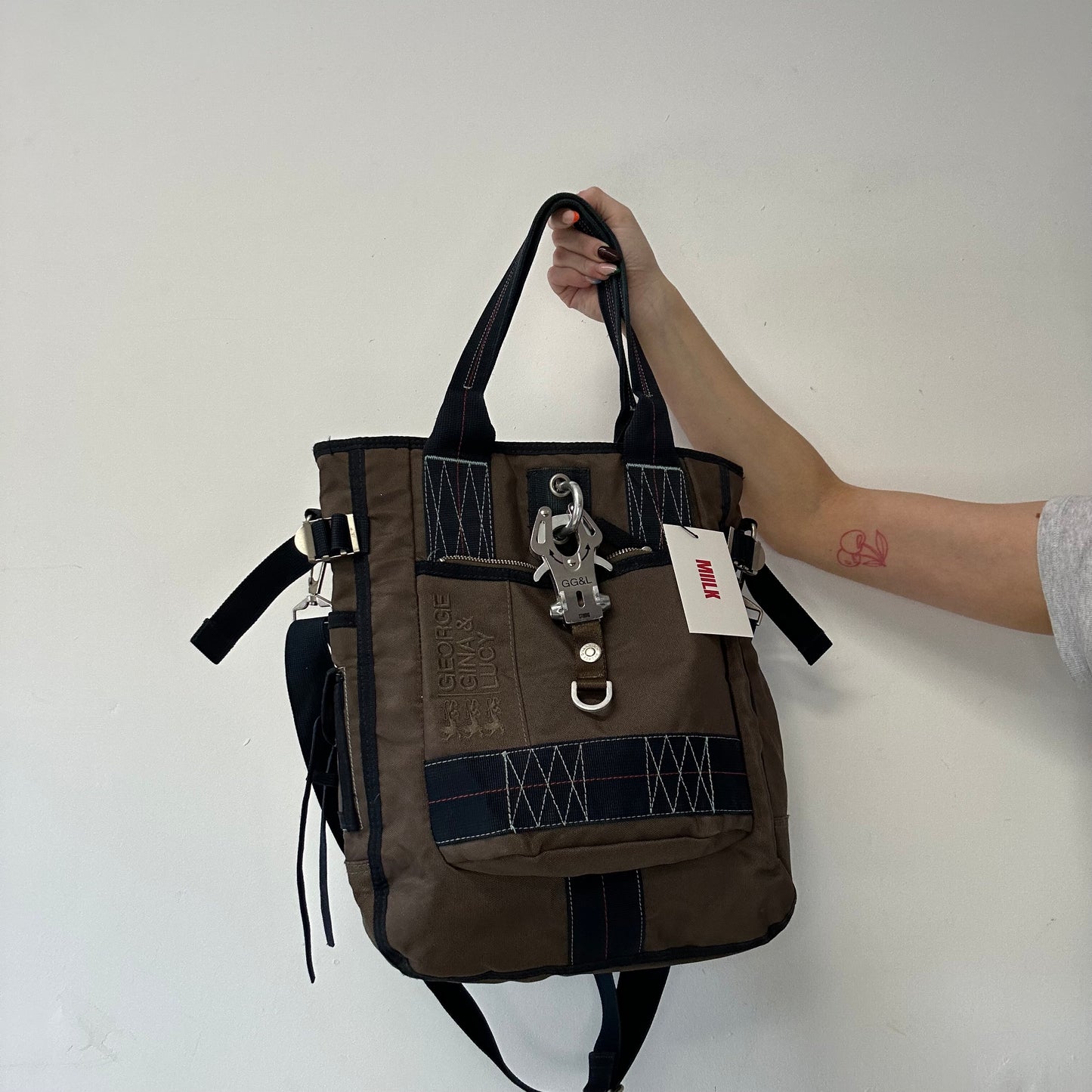 khaki and navy little sushi George Gina and Lucy shoulder bag