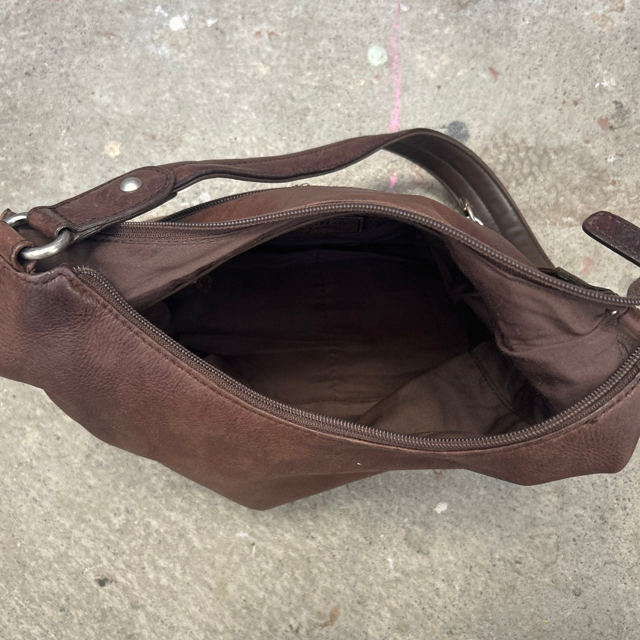 brown genuine leather shoulder bag