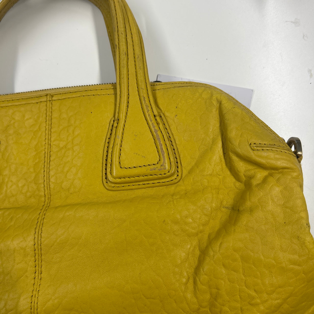 yellow genuine leather hand bag
