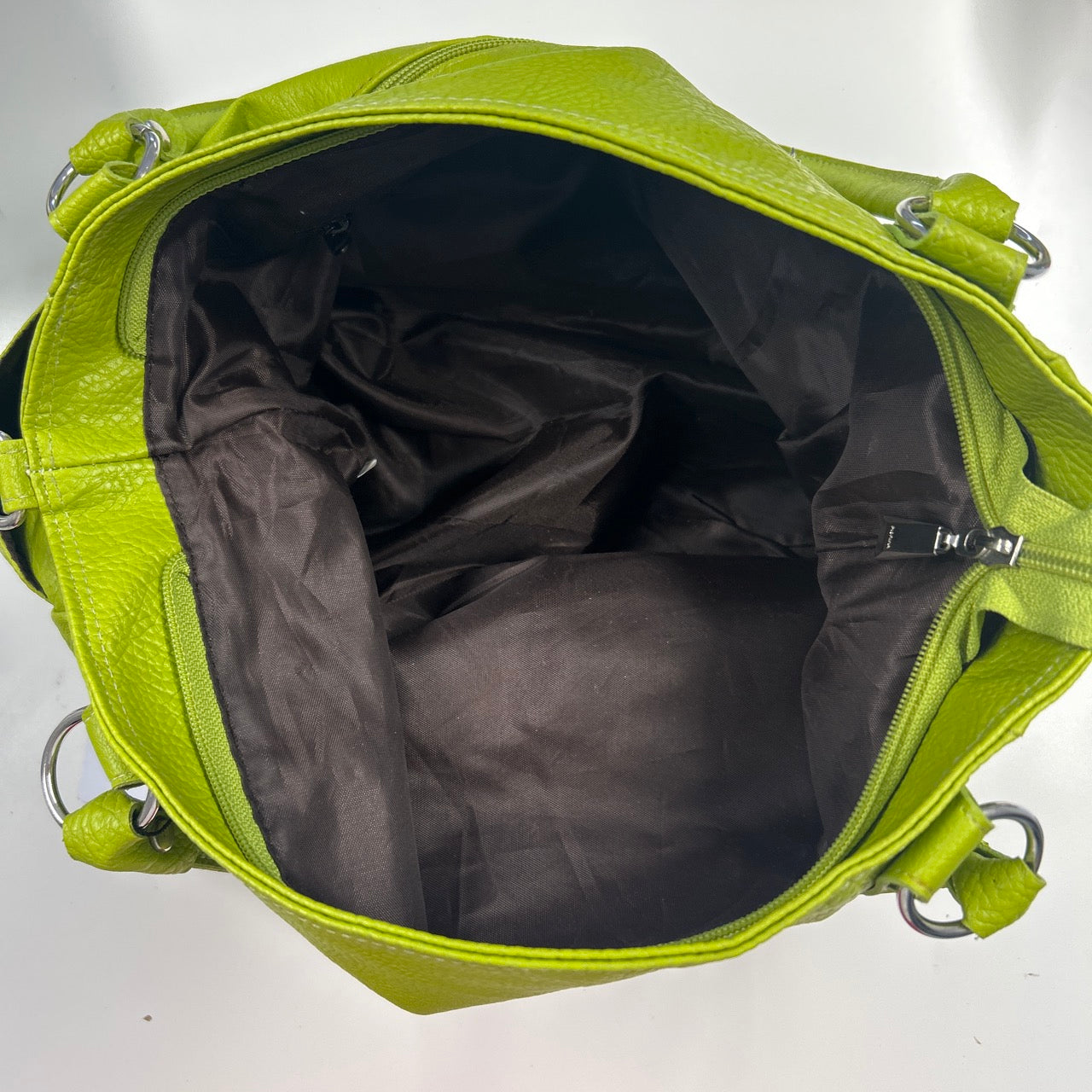 bright green leather leather shoulder bag
