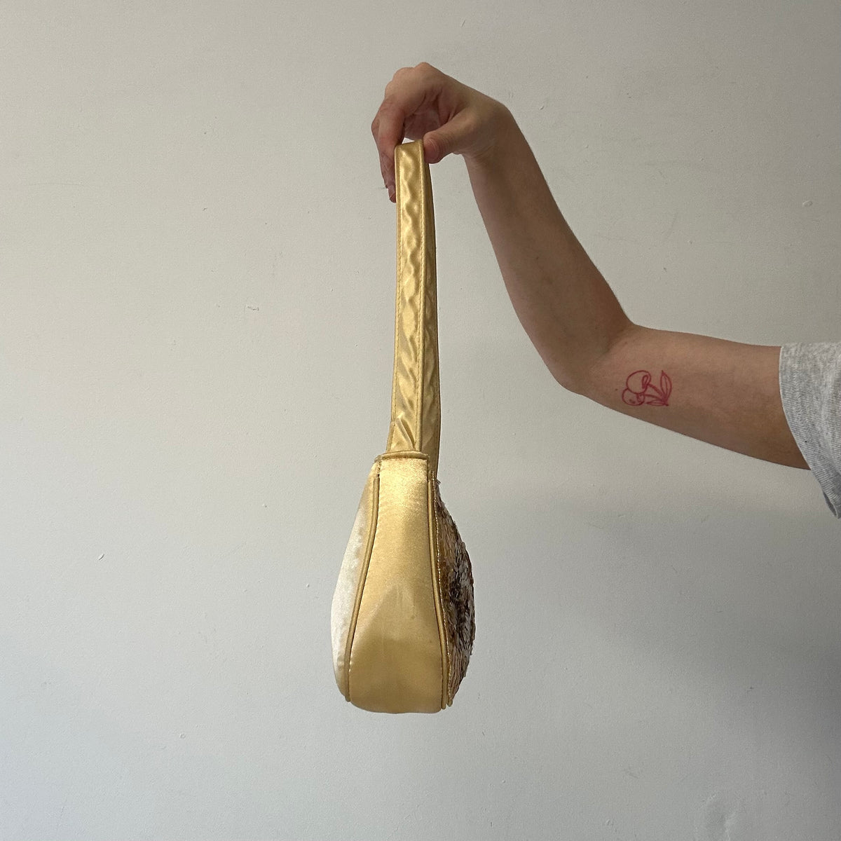 butter yellow sequin shoulder bag