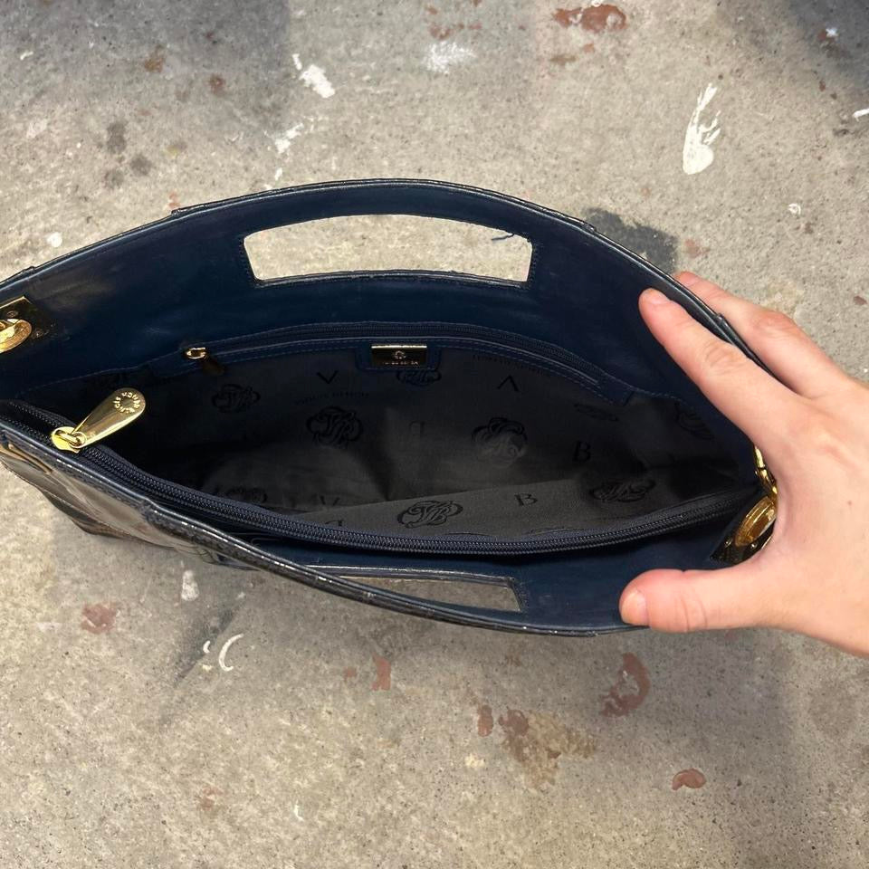 dark green faux leather shoulder clutch bag