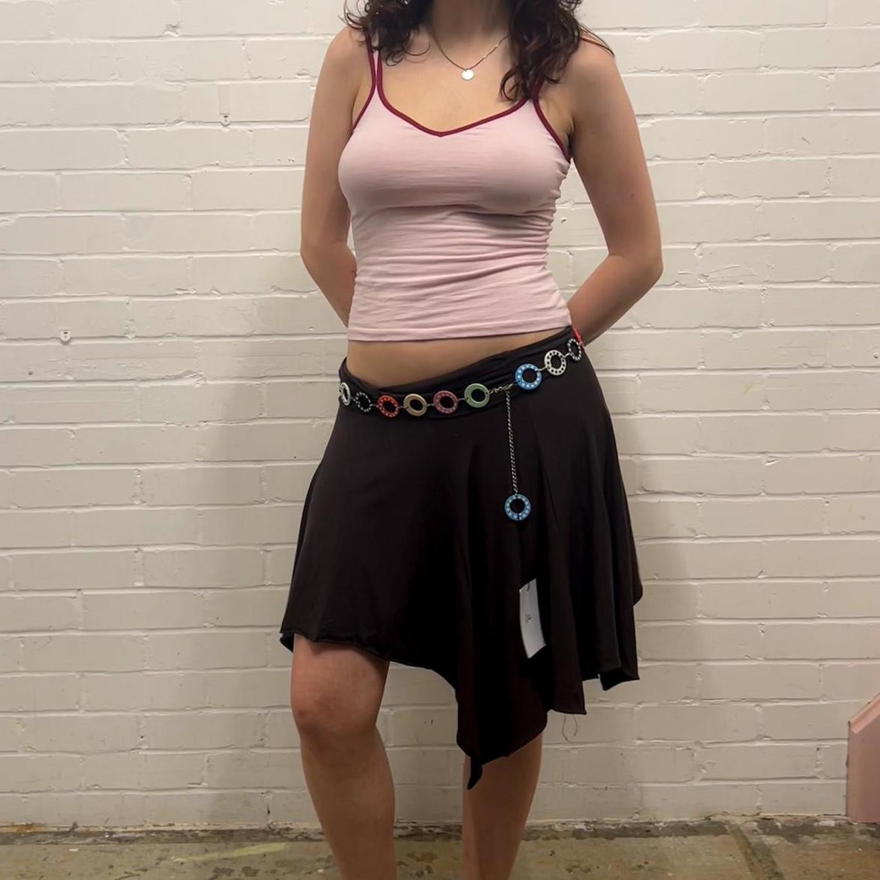 multicoloured polka dot circle belt
