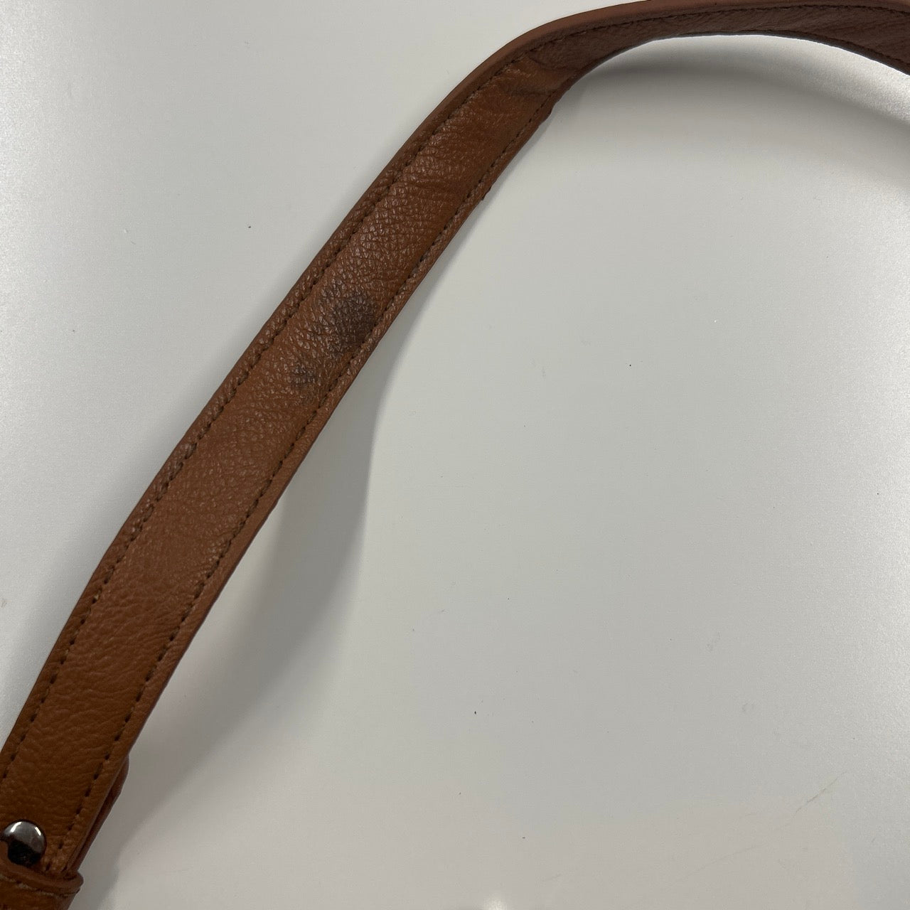 brown canvas monogram faux leather shoulder bag