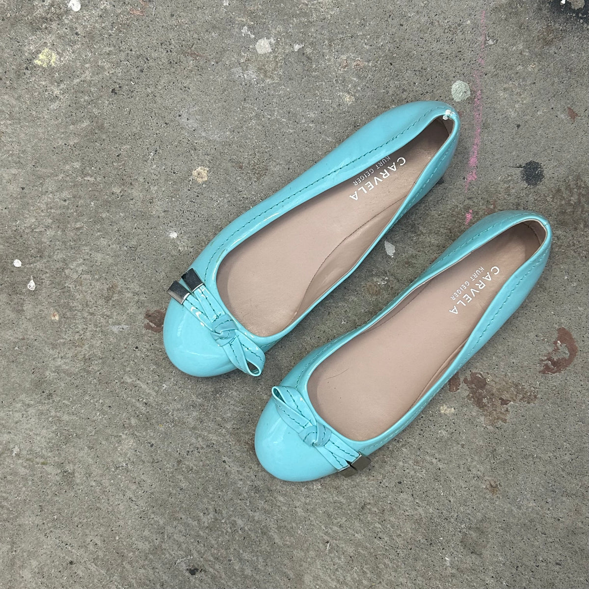 bright blue kurt geiger ballet flats