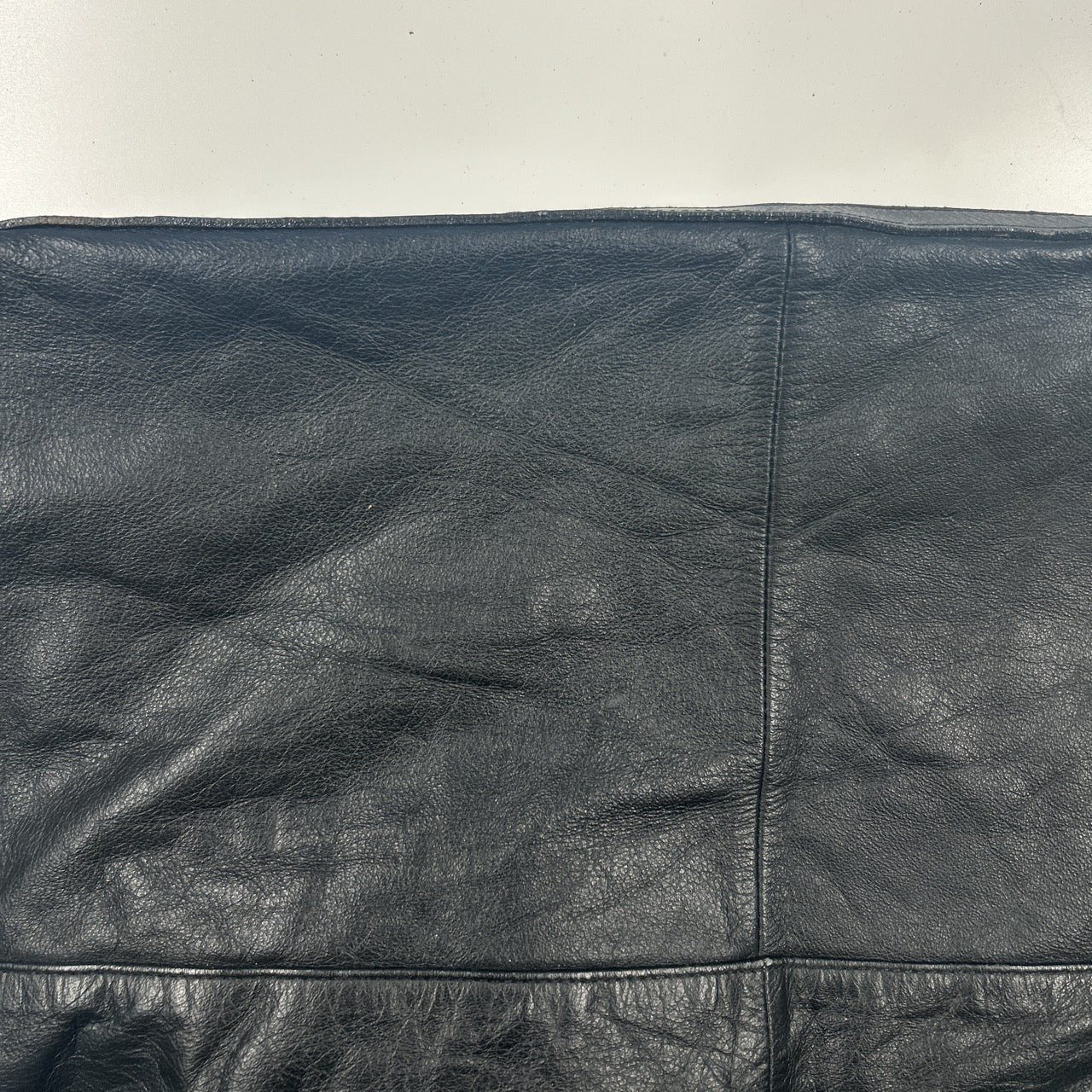 black faux leather large sling bag