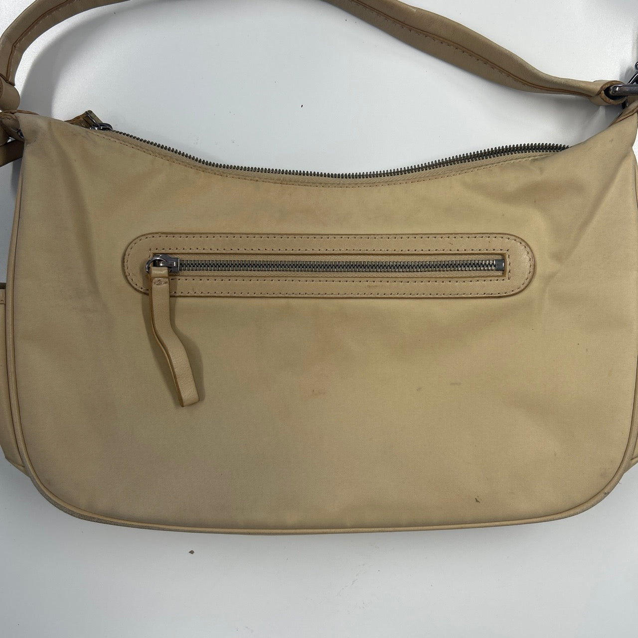 tanned and yellow neon double pocket shoulder bag