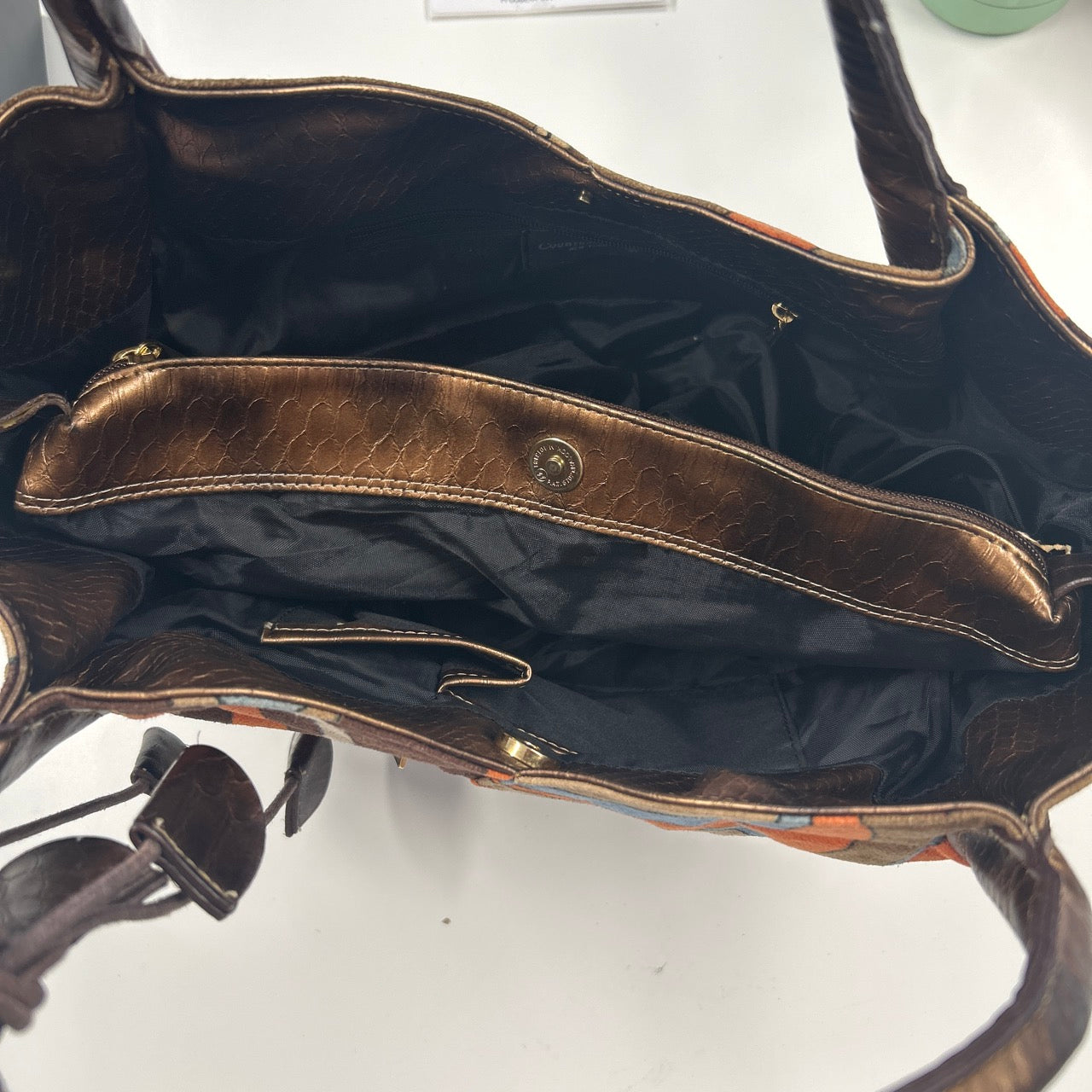 brown orange 70s soft feel shoulder bag