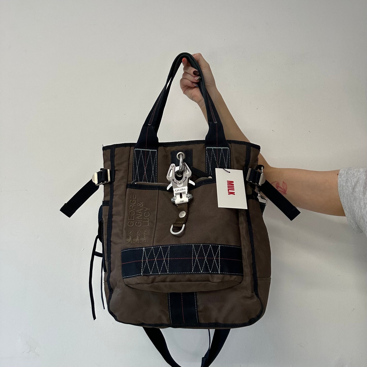 khaki and navy little sushi George Gina and Lucy shoulder bag