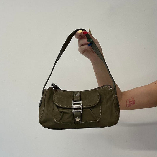 green tommy hilfiger suede feel small shoulder bag