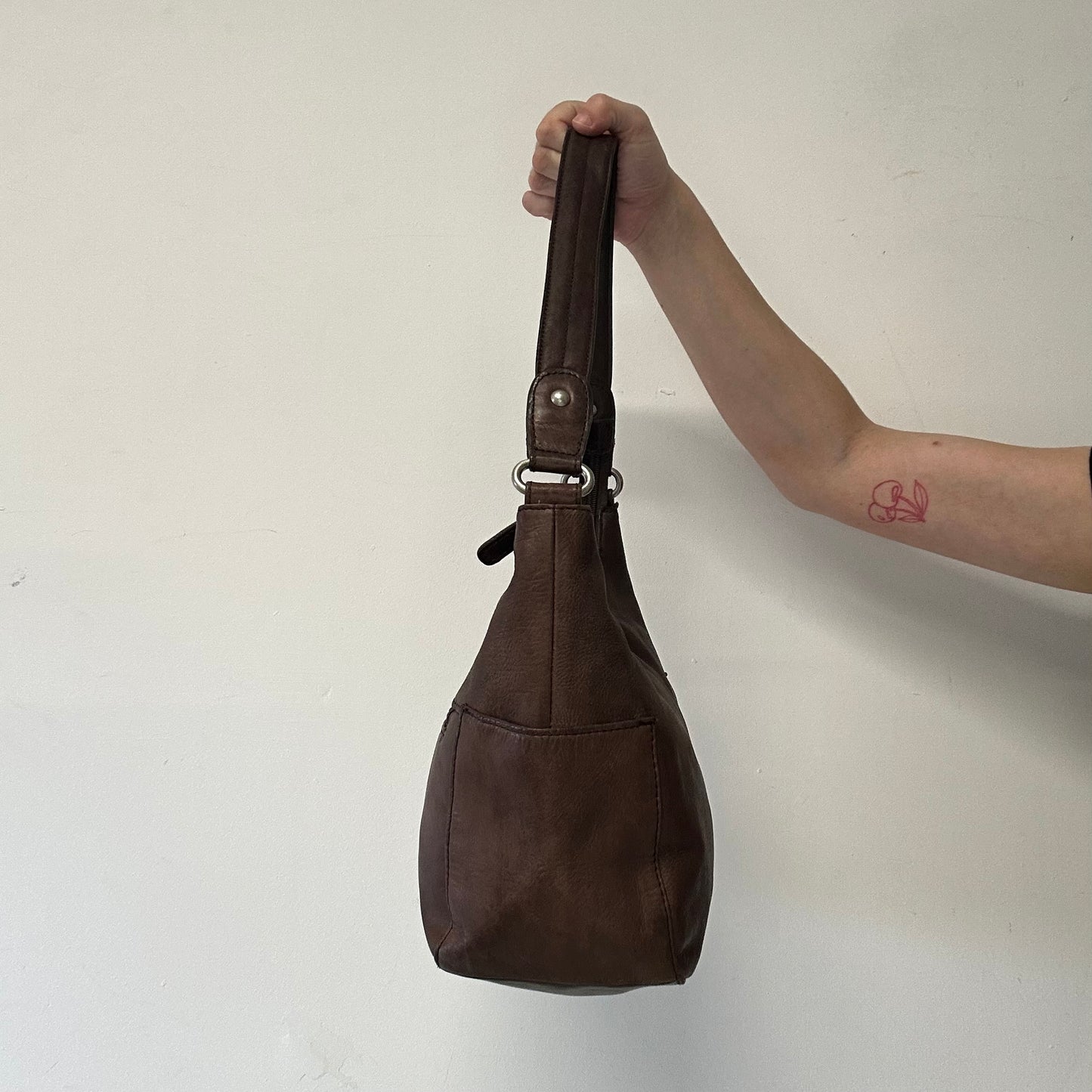 brown genuine leather shoulder bag