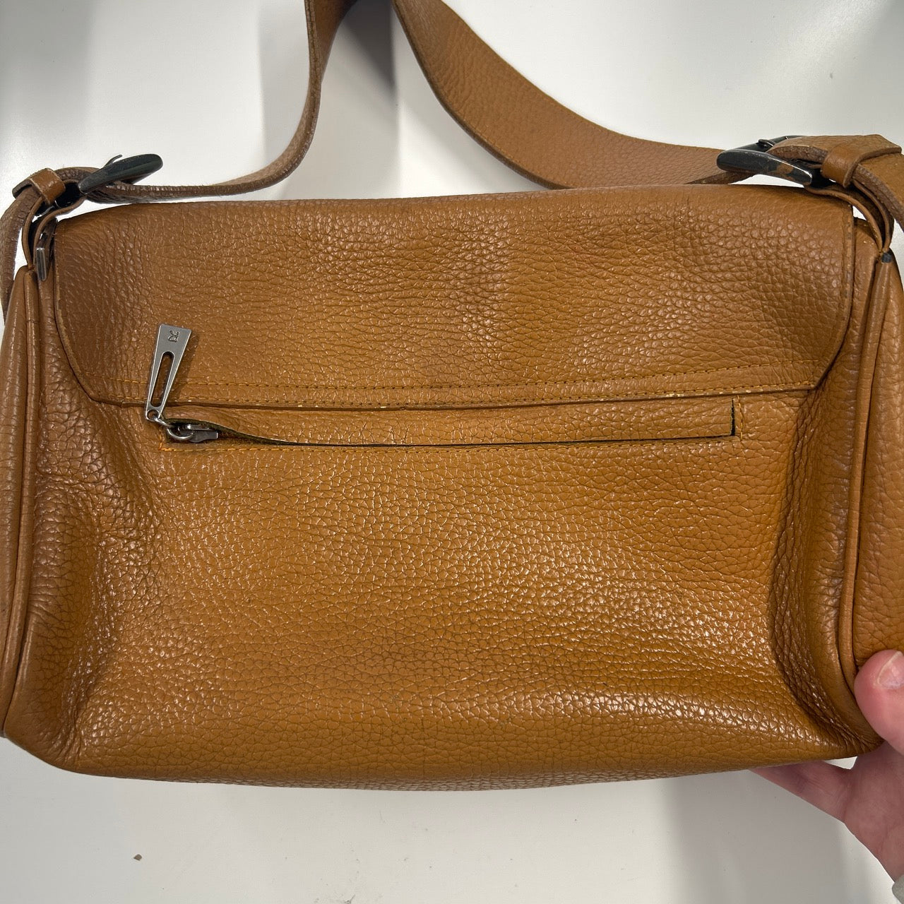 brown faux leather shoulder bag