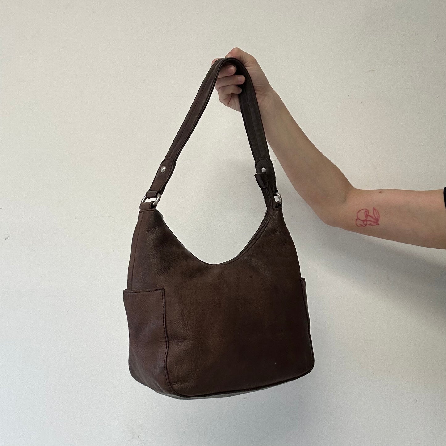 brown genuine leather shoulder bag