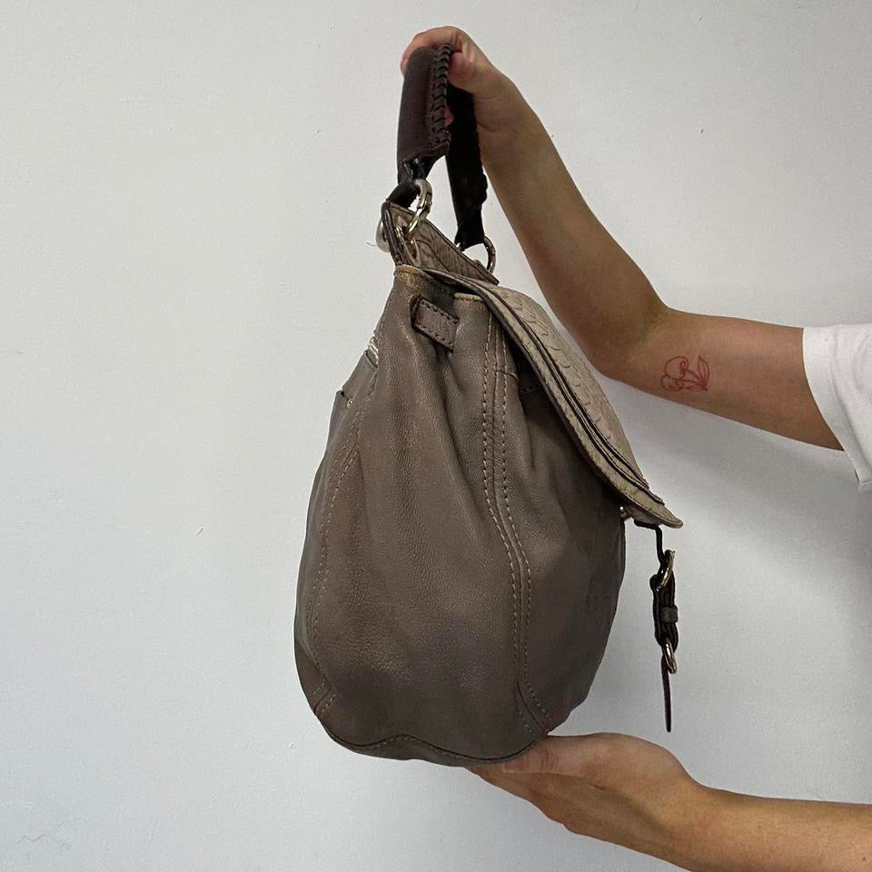 brown faux leather snakeskin print one strap shoulder bag