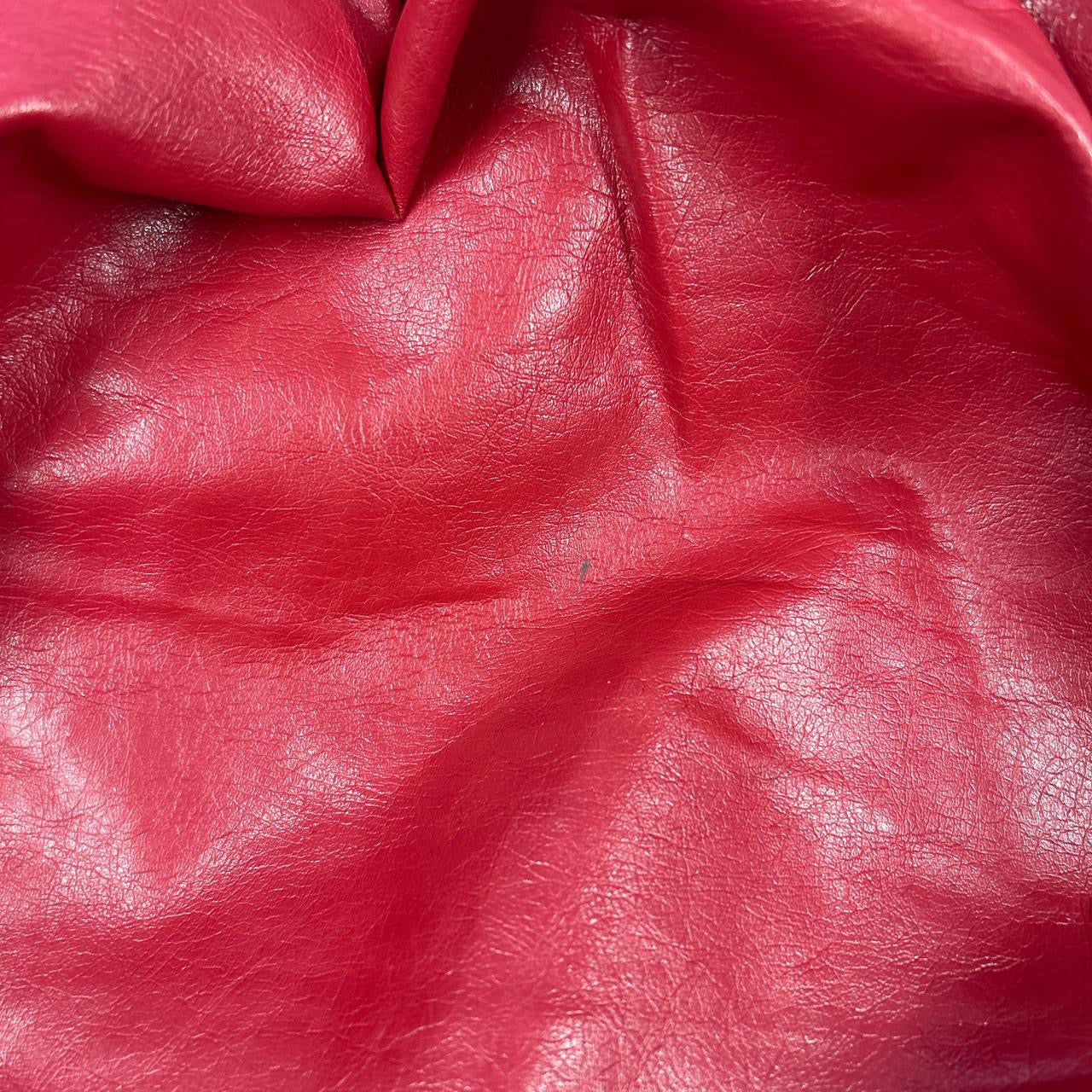 red faux leather hobo shoulder bag